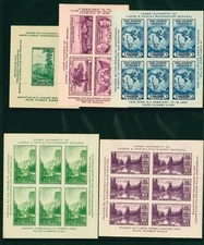 US Scott # 735, 750, 751, 778, & 797  FARLEY Era Mint NH Souvenir Sheet's