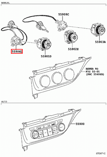 Genuine Corolla ZRE171 ZRE152 ZRE151 ZRE143 Dash Heater Direction Control Cable - Picture 19 of 20