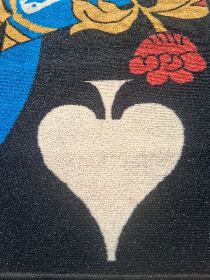 VINTAGE CASINO ENTRANCE RUG CARPET Queen Of SPADES Playing CARD 52X78 Inches - Image 4 of 4