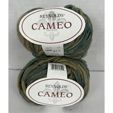 Reynolds Cameo Wool Blend Yarn 1426 Khaki Tan Twist Fashion 55 yds ea Lot of 2
