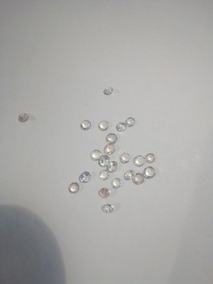 10er set seltener hell grün-oranger round facet sunstone Sonnenstein ca. 2-2,5mm