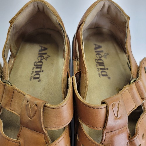 ALEGRIA PESCA FISHERMAN Women's Comfort Sandals Brown Leather Size 39 US 9 Great - Picture 10 of 14