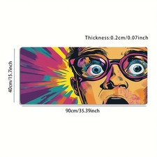 1pc Large-sized Esports Gaming Mouse Pad with Pop Art-style Surprised Expressi