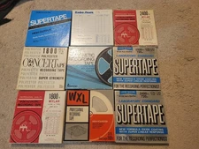 Lot Of 9 Reel To Reel Tapes 7” Realistic Supertape Recording Tape Used Lot