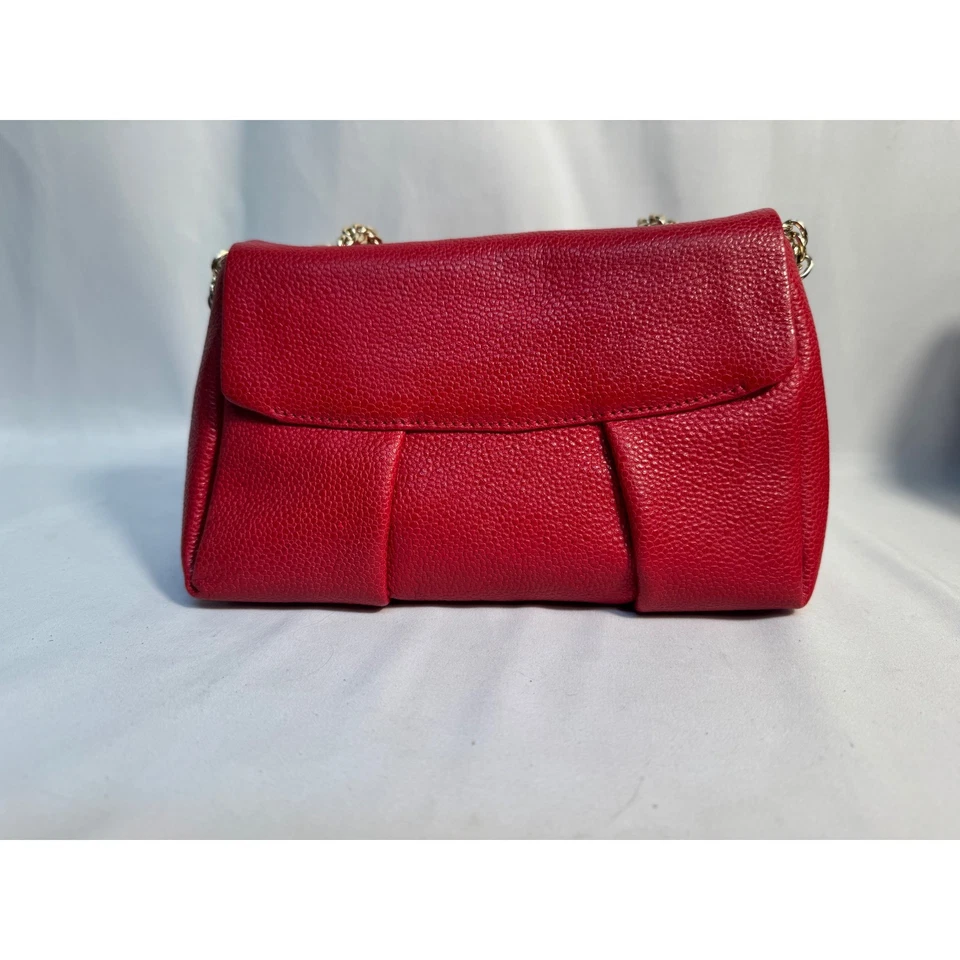 Henri Bendel tiracolo vintage couro vermelho com poeira e caixa - Imagem 4 de 4