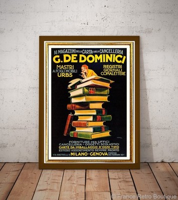 DeDominici Mastri Urbs Vintage Bücher Poster