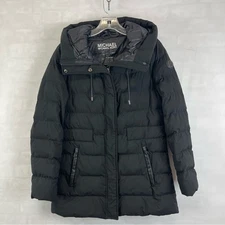 Michael Michael Kors Women's Black Lightweight Puffer Coat Hooded Jacket Size S