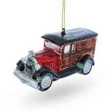 Classic Vintage Car Blown Glass Ornament