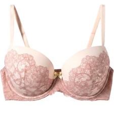 Victoria Secret Dream Angels Pink Mauve Lace Lined Demi Push Up Bra 32DDD 32F