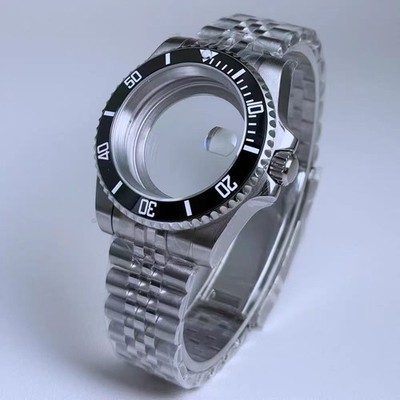 Fit NH34A NH35 NH36 Sapphire Glass 40MM Watch Black Case Ceramic Bezel Mod Parts