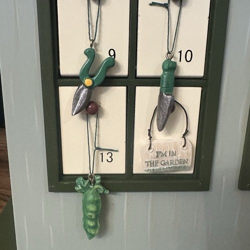 Potting Shed Wooden Advent Calendar Gardening Theme - Complete Set On Lazy Susan - Picture 6 of 14