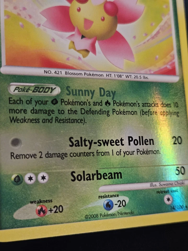Pokemon Cherrim 14/100 Reverse Holo Rare Stormfront 2008 Error Print Line/Energy - Image 3 of 4