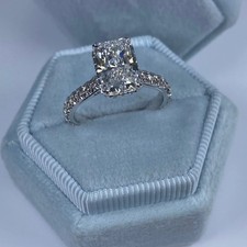 3Ct Radiant-Cut G/VS1 Lab Grown Diamond Engagement Solitaire Ring 14k White Gold