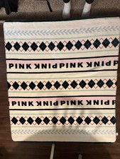NEW VICTORIA'S SECRET PINK LOGO COZY PLUSH SHERPA BLANKET FLEECE THROW 50"x60"