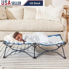 Durable Portable Folding Cot Lightweight Steel Frame Easy Setup Nap Travel New