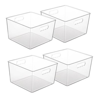 Pack Extra Large Clear Plastic Storage Bins,11x11 Cube Acrylic - Main Image
