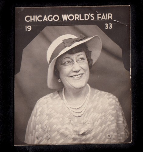 HERMOSA MUJER DE LA ALTA SOCIEDAD ~ 1933 FOTO DE FOTOMATÓN FERIA MUNDIAL DE CHICAGO