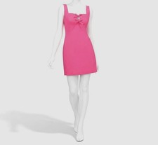 Adrianna by Adrianna Papell Women's Pink Smocked Square Neck Bow Dress Size 16