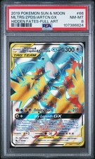 PSA 8 Moltres Articuno Zapdos GX Full Art #66 Hidden Fates 107386824