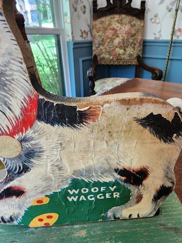 Juguete de tracción Fisher Price Woofy Wagger 1947 vintage #447 como se encontró - Imagen 14 de 15