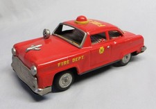 Vintage 1950s Marusan Kosuge Modern Toys Japan Tin Friction Fire Dept Chief N 1
