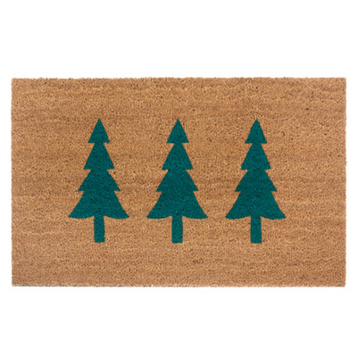 Fußmatte Kokos Green Pine Trees - Kokos - Beige / Grün