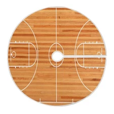 47.2Inch Basketball Court Christmas Tree Skirt Large Round Tree Skirt Polyest...