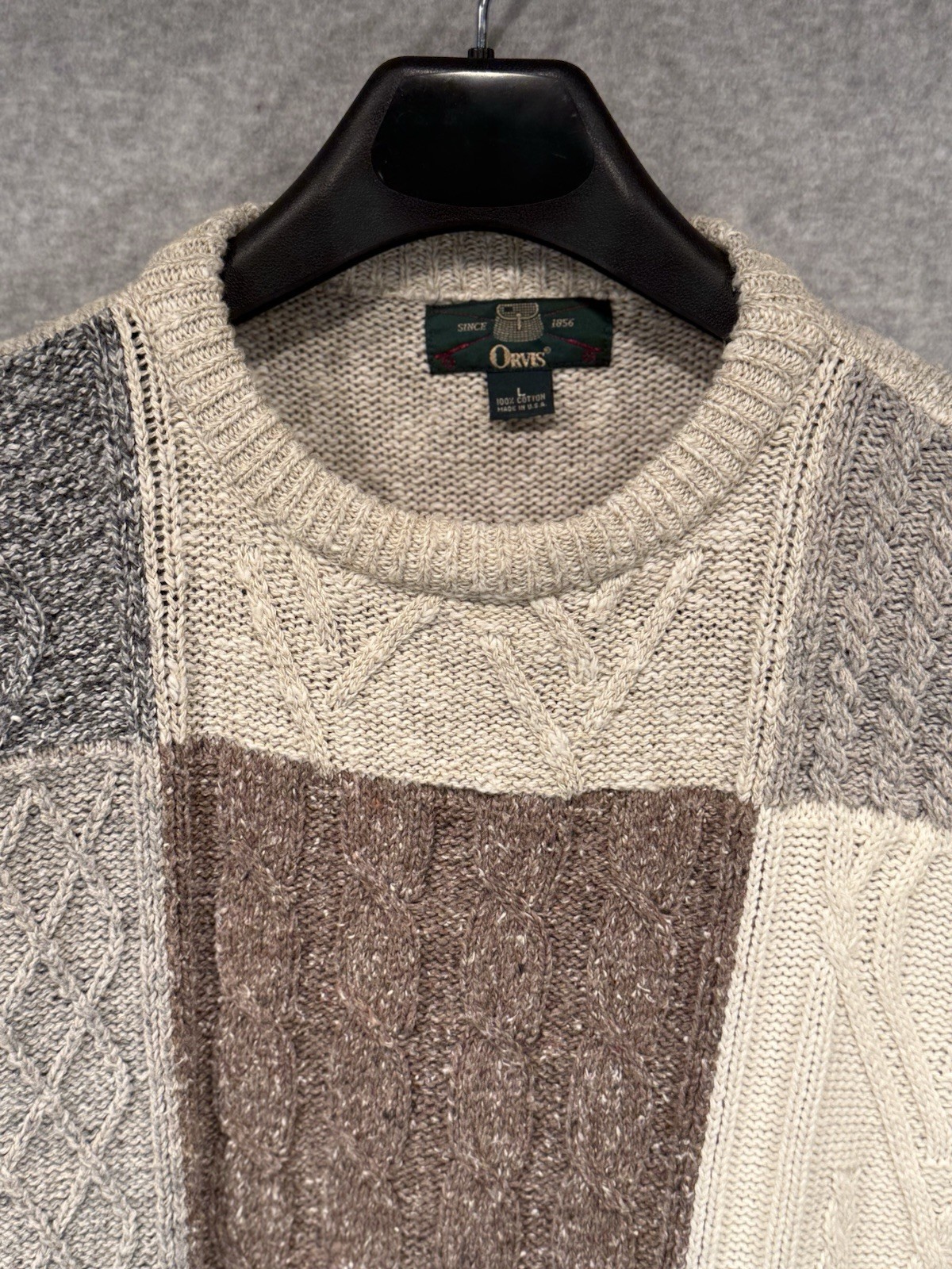 VTG Orvis Patchwork Colorblock Pullover Fisherman… - image 2