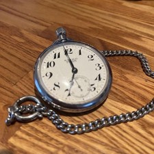 SEIKO Vintage Hand-Wound Silver Pocket Watch Round Dial