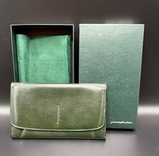 Pininfarina Pfoglio Grande Cporta Nero Folio Forest Green Leather Wallet Italy