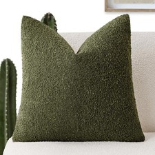 Textured Boucle Throw Pillow Covers 16x16 Inch for Couch, Sofa, Bedroom Decor