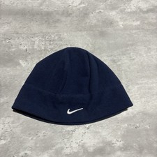 Nike Beanie Cap Hat Youth One Size Blue Fleece Swoosh Y2K Training Boys