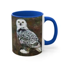 Snowy White Owl Accent Coffee Mug, 11oz
