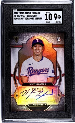 2025 Topps Triple Threads Wyatt Langford Auto /199 Rookie Auto SGC 