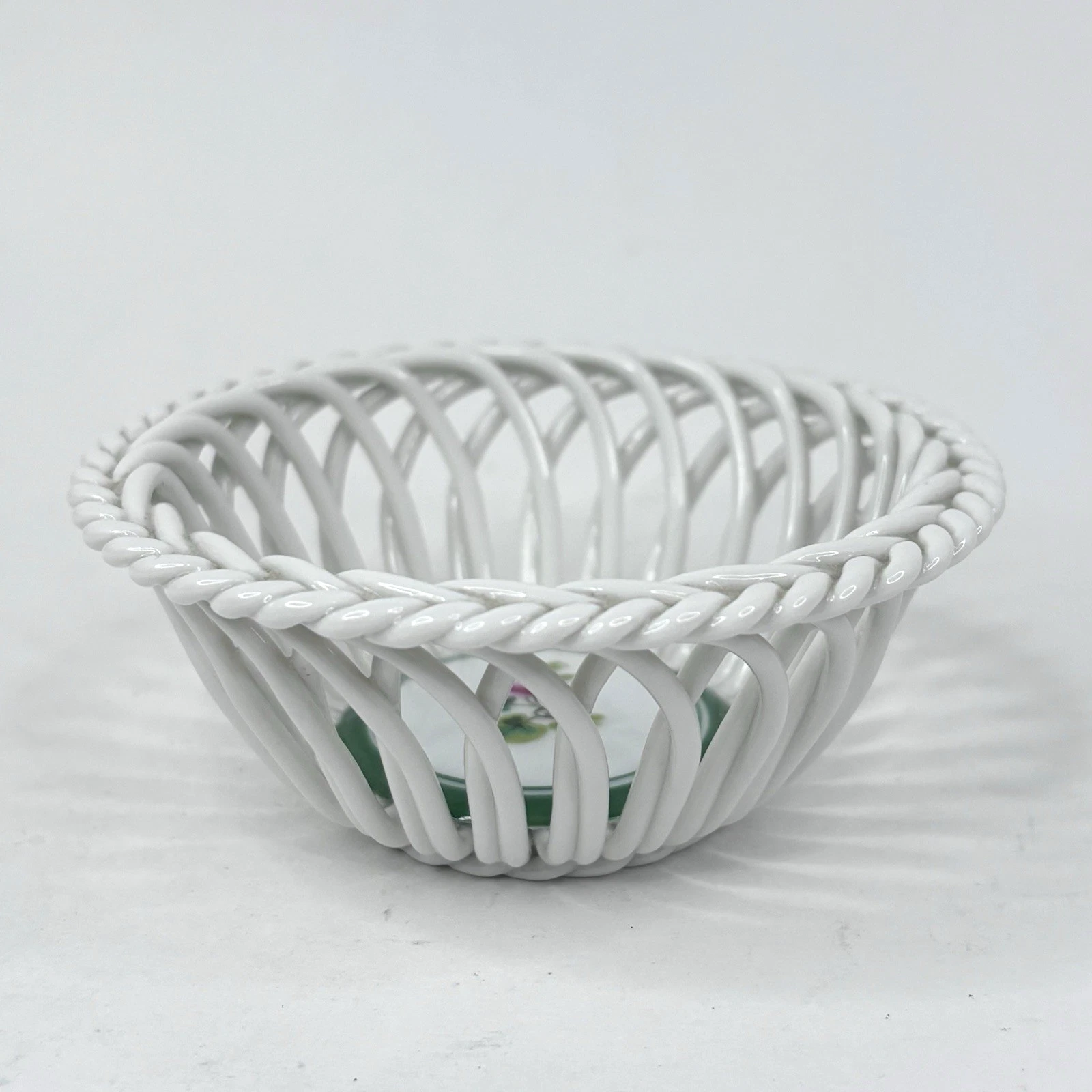 Herend Reticulated Ceramic Basket