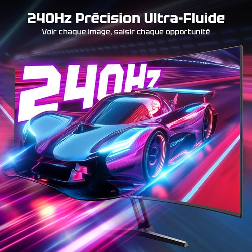 Ecran PC Gamer Incurvé 27 Pouces - 240Hz FHD 1920x1080 1ms MPRT sRGB 130% Ant... - Afbeelding 2 van 7