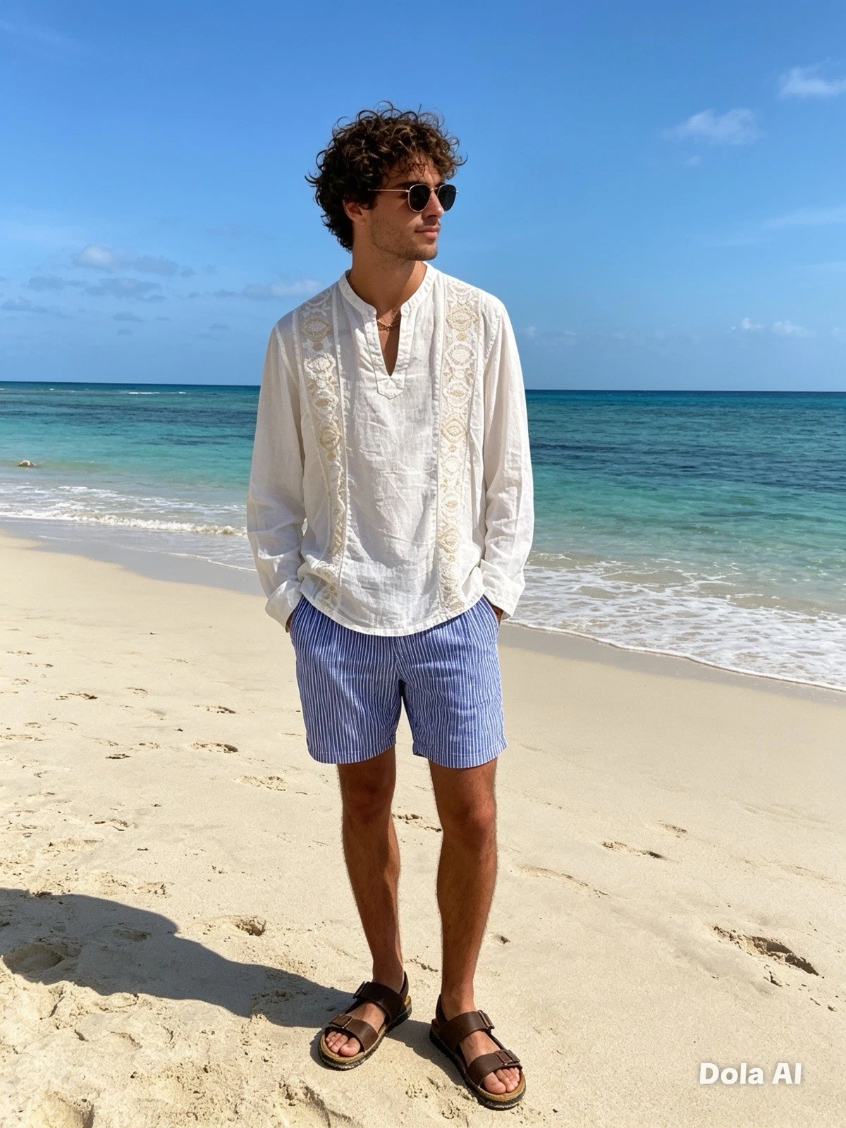 120 % Lino Mens Overhead Embroidery White Linen Shirt Size L RRP £250