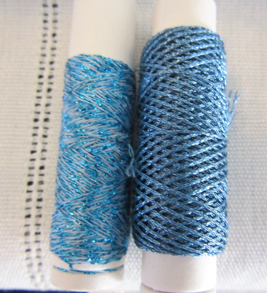 15 Kreinik Metallic BLUES Braids Blending Filament Ribbon Thread NO LABEL lot - Image 2 of 4