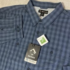 Dri Duck Shirt Mens 4XL Paseo Blue Plaid Long Sleeve Button Front Vented Hiking
