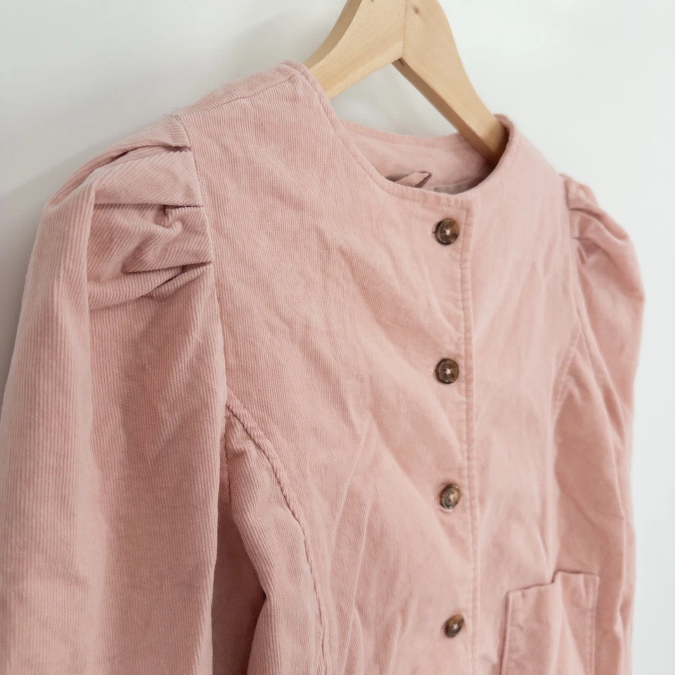 Janie and Jack Pink Corduroy Puff Sleeve Jacket Girls 14-16 Button Lightweight - Image 4 of 4