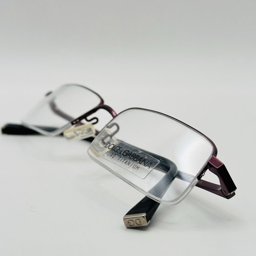 Dolce Gabbana Brille Damen eckig lila Halbrand Titan Mod. TRAPEZE Nylon NEU - Picture 9 of 11