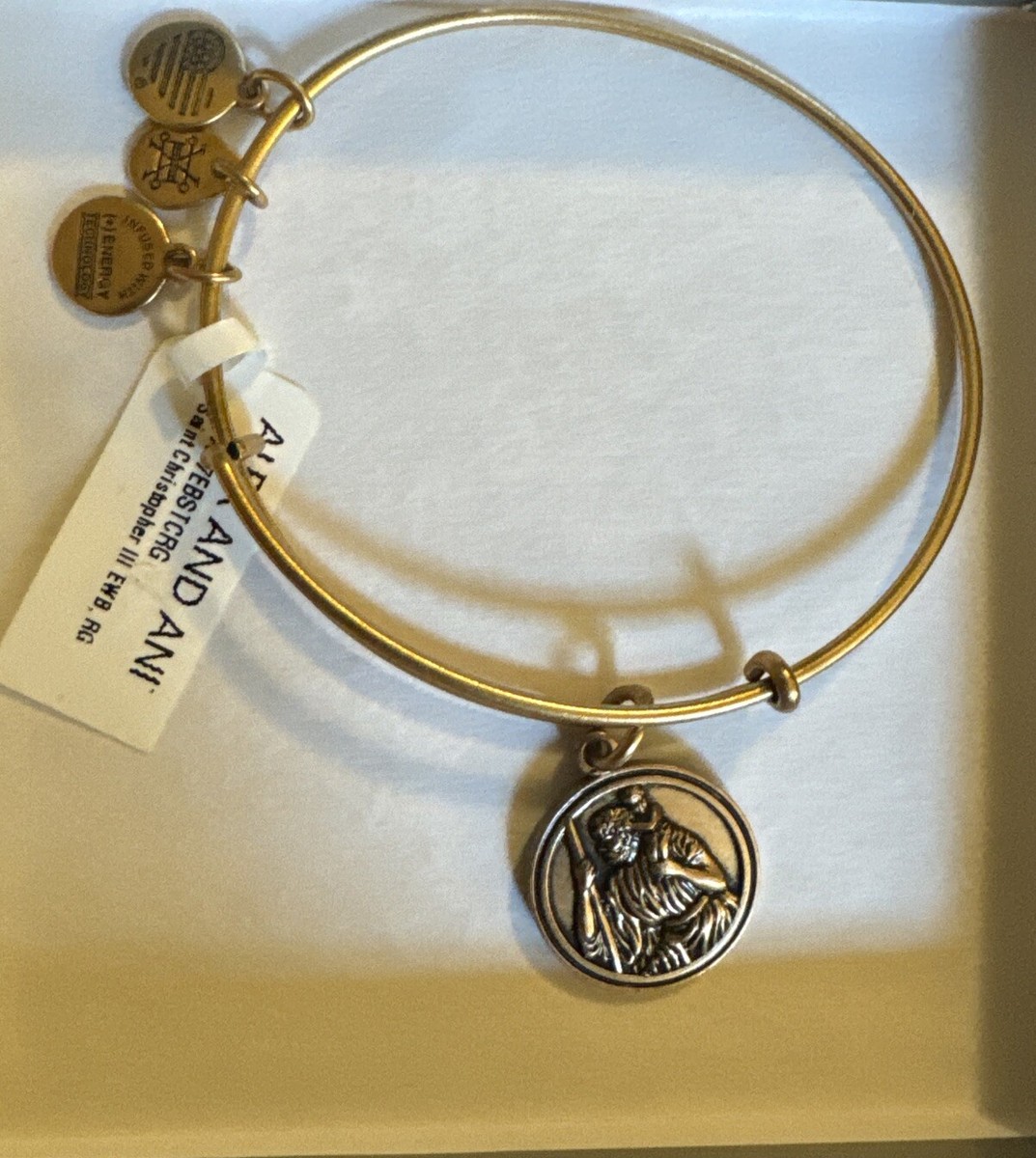 Alex and Ani Saint Christopher III Bangle Bracelet Rafaelian Gold