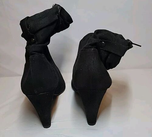 Worthington Mujer Botines de Gamuza Negros Tacón Bloque Tobillo Cremallera Botas 10 M - Imagen 12 de 14