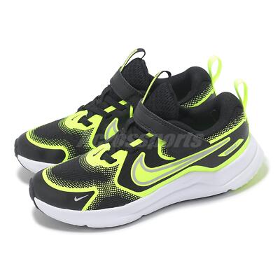 Nike Cosmic Runner PS Black Green White Kids Preschool Running