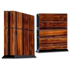 PS4 Playstation console skins decals wrap - Red Deep Mahogany Wood Pattern