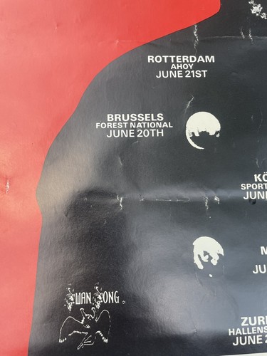 Vintage Led Zeppelin Poster Original 35”x25” Tour Over Europe 1980 Last Tour - Picture 3 of 21