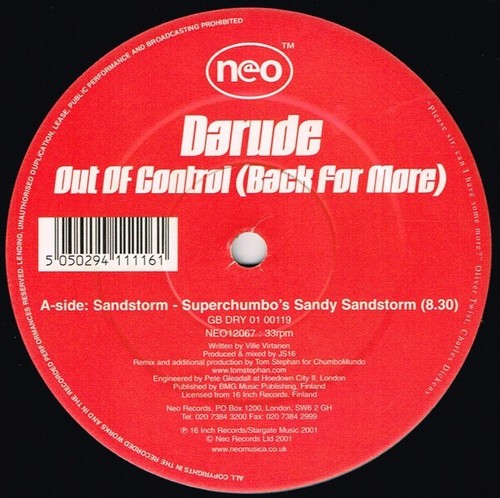 DARUDE - SANDSTORM REMIXES !! - 12" VINYL RECORD - IBIZA TRANCE HOUSE DANCE DJ - Picture 5 of 7