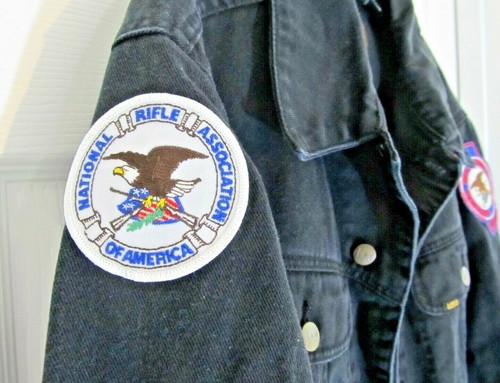Giacca jeans denim nera NRA National Rifle Association Patriot Meds taglia Med. - Foto 5 di 12