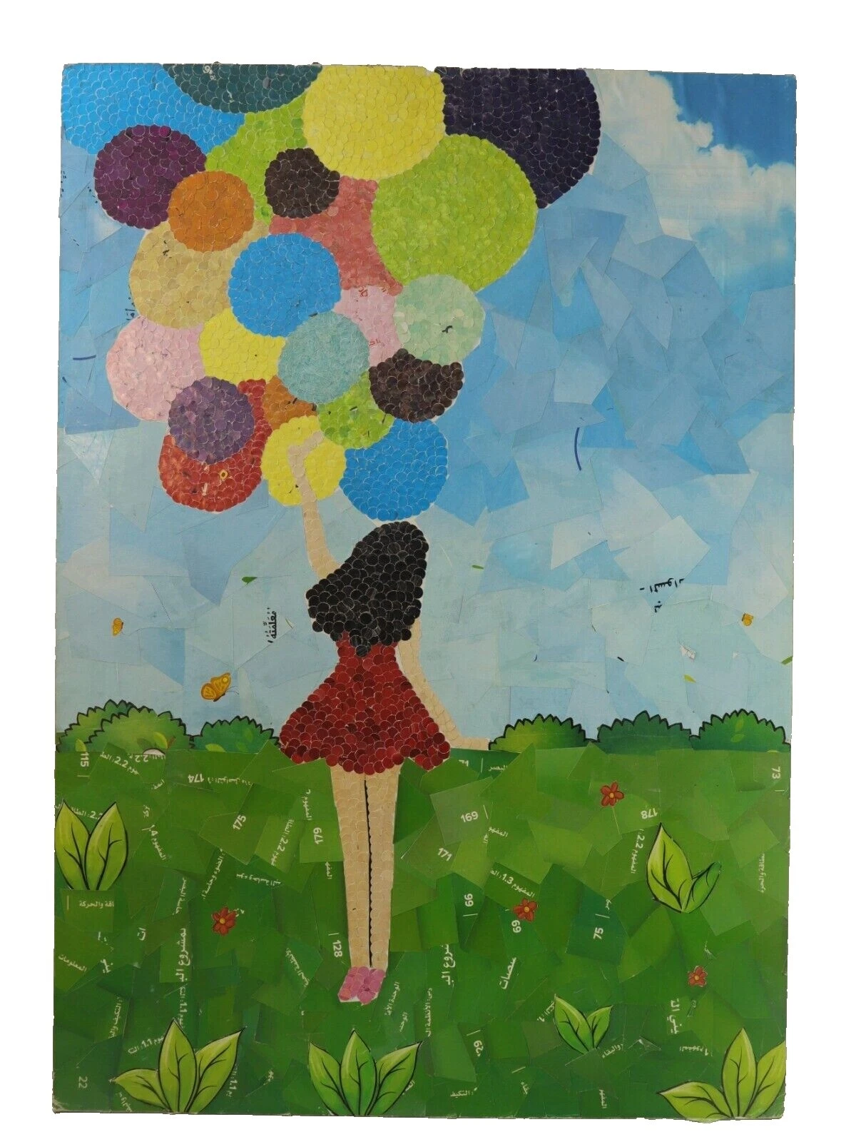 Jardines abstracto arte mixta y Collage Arte