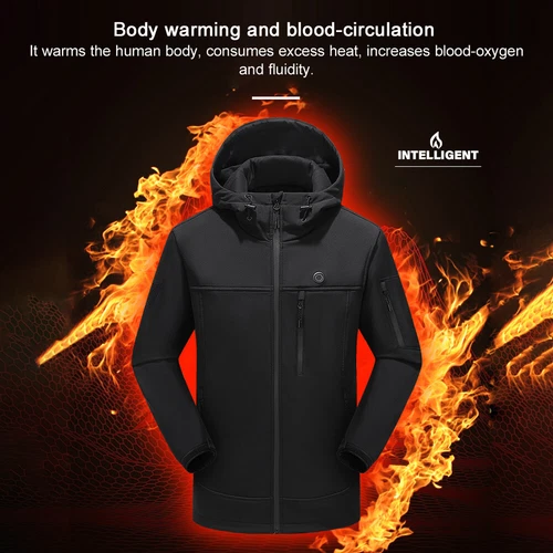 Herren Damen Beheizbare Heizjacke Mantel USB Beheizte Winter Warm Hoodie Jacke - Bild 4 von 17
